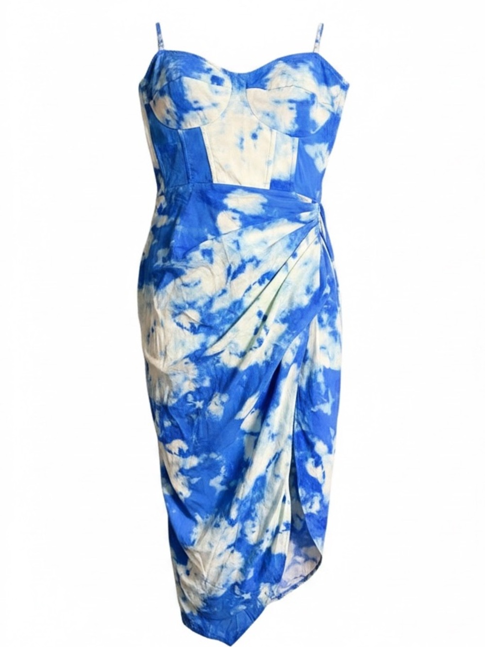 PrettyLittleThing Blue and White Dress